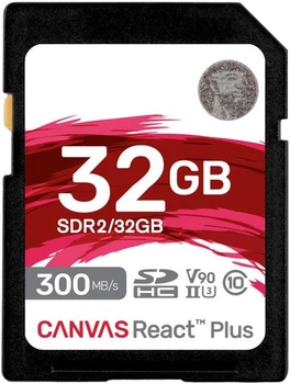 Карта пам'яті Kingston Canvas React Plus SDHC 32GB Class 10 UHS-II U3 V90 (SDR2/32GB)