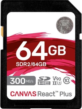 Карта пам'яті Kingston Canvas React Plus SDXC 64GB Class 10 UHS-II U3 V90 (SDR2/64GB)