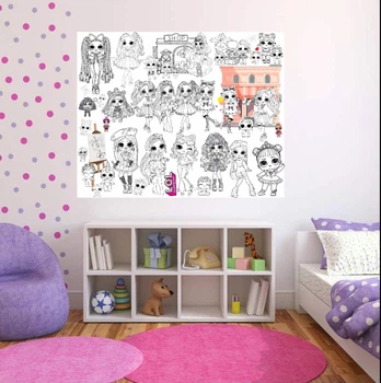 Раскраска "LOL" 120x150 см с фломастерами в комплекте.