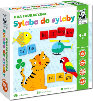 Gra planszowa Edgard Kapitan Nauka Sylaba do sylaby Układanie wyrazów edukacyjna+ Nazywanie obrazków (5903792767227)