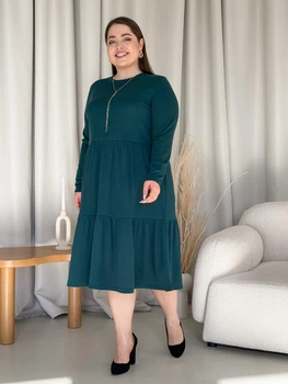 Сукня в рубчик довга весняна жіноча Merlini Анно 700001505 розмір 4XL-5XL Зелена (700001505_4)
