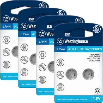 Щелочная батарейка Westinghouse Alkaline таблетка LR44 blister-2 4 упаковки по 2 шт. (0746020704947)