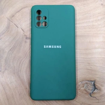 Чехол Silicone case для Samsung A71 4G Blue Green