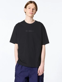 Футболка бавовняна довга чоловіча Uniqlo 579380077 L Чорна з принтом (1159826158)