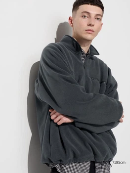 Толстовка на флисе, на молнии мужская Uniqlo 943509505 XL Серая (1159825523)
