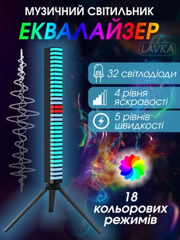 Музыкальный эквалайзер Lavka, светодиодный LED светильник