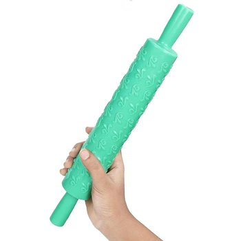 Скалка фигурная "Monogram" 36.5 см бирюзовый ST01589