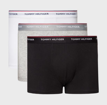 Набір чоловічих трусів боксерів TOMMY HILFIGER PREMIUM ESSENTIALS 3 шт. в наборі, розмір L, білі, сірі та чорні.