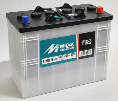 Акумулятор 6СТ-125A MIDAC FORTIS, 12V, 125Ah (-/+) Євро, Мідак Фортіс, 12В, 125Ач, EN760А