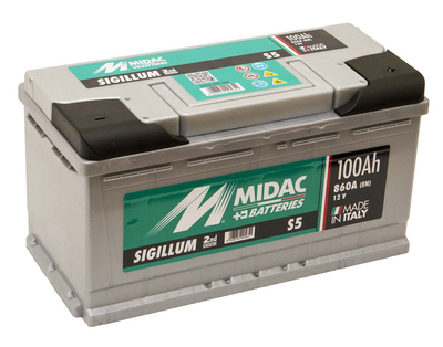 Акумулятор 6СТ-100A MIDAC S5 Sigillum, 12V, 100Ah (-/+) Євро Мідак Сигиллум, 12В, 100Ач, EN860А