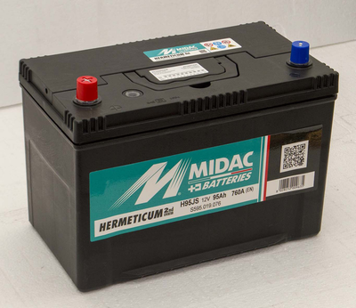 Акумулятор 6СТ-95A MIDAC HERMETICUM Asia, 12V, 95Ah (+/-), Мідак Герметикум Азія, 12В, 95Ач, EN760А