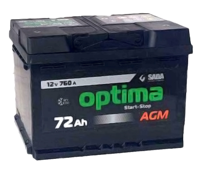 Автомобільний акумулятор Optima AGM 6СТ-72 12В 72Аг 760А