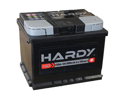 Автомобільний акумулятор Hardy 6СТ-60 (-/+) 12В 60АH 600А