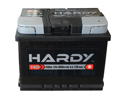 Автомобільний акумулятор Hardy 6СТ-60 (-/+) 12В 60АH 600А