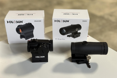 Комплект коліматор HOLOSUN HS403R GD + Магніфер HOLOSUN HM3X