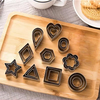 Набір форм - штампів для печива Galletas трафарети - формочки для вирізання фігур із тіста / глини / мастики, 30 шт, сріблястий (100086764)