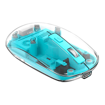 Беспроводная USB Мышь XO M12 Transparent переключайтесь между 2.4G и Bluetooth, емкость 300mAh,совместимость Android, Chrome OS, Linux, macOS, Microsoft Windows, iOS, iPadOS Синий