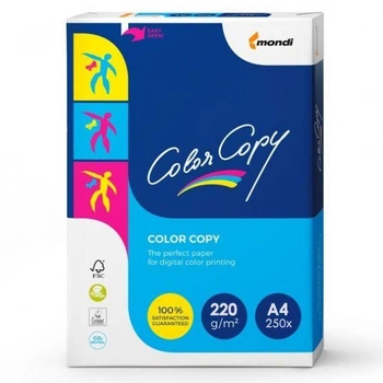 Бумага офисная картон А4, 220г/м2, 250арк, Color Copy Mondi Бумага плотная А4 для принтера