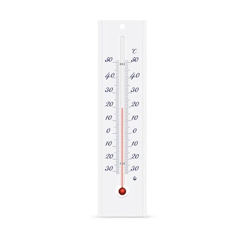 Комнатный термометр со шкалой (от -30 °C до +50 °C) высота 20 см белый (300187)