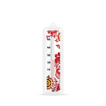 Комнатный термометр со шкалой (от 0 °C до +50 °C) высота 15 см белый "Народный орнамент" (СП 300189)