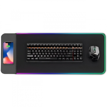 Игровая поверхность (коврик) STAND JD-S8 с БЗУ 15W LED+RGB (780*300*4mm) Black