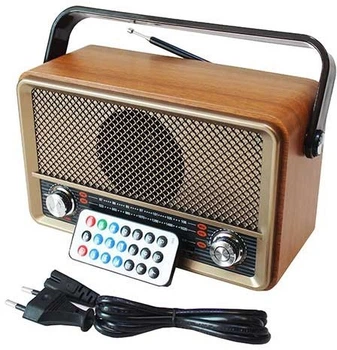 Радіоприймач Kemai MD-511BT Bluetooth з пультом, FM/AM/SW, USB, SD, AUX, акумулятор 18650, портативна колонка у ретро дизайні