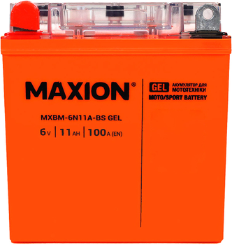 Мото аккумулятор Maxion 6N11A-BS GEL 6 В 11 А/час 100 A (4820219072638)