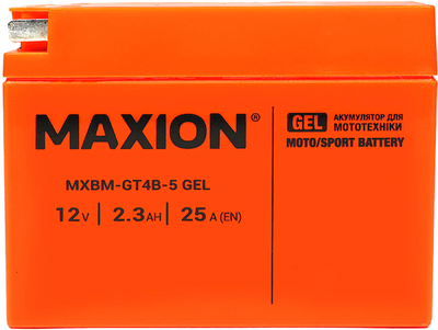 Мото аккумулятор Maxion GT4B-5 GEL 12 В 2.3 А/час 25 A (4820219074175)