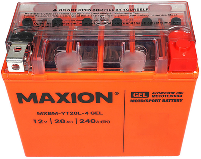 Мото аккумулятор Maxion YT20L-4 GEL 12 В 20 А/час 240 A (4820219074168)