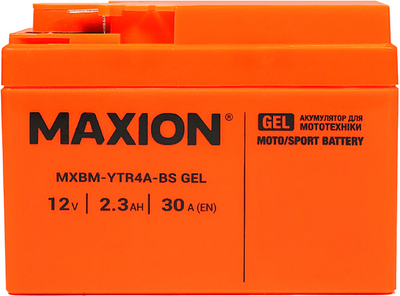 Мото аккумулятор Maxion YTR4A-BS GEL 12 В 2.3 А/час 30 A (4820219074182)
