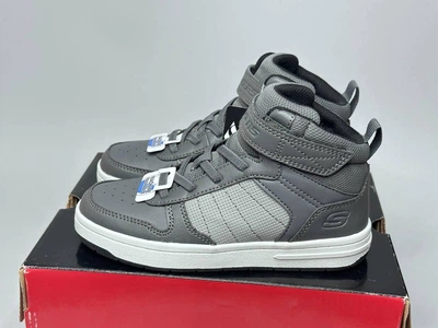 Детские хайтопы ботинки Skechers Smooth Street 13 USA -30 р демисезонные мальчику серые