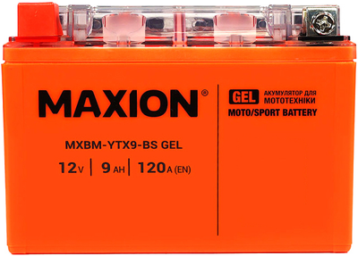 Мото аккумулятор Maxion YTX9-BS GEL 12 В 9 А/час 120 A (4820219072256)