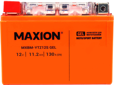 Мото аккумулятор Maxion YTZ12S GEL 12 В 11.2 А/час 130 A (4820219072614)