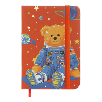 Записник детский А7 ZiBi Bear "Ведмедик космонавт" 80 листов в клеточку на резинке оранжевый (ZB.117103)