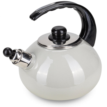 Чайник эмалированный со свистком Kamille KM-1039B из стали 2,5 л Серый (127-84-1039B)