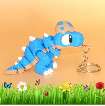 Брелок «Динозаврик T-Rex Blue» flexi, подвижный, антистресс