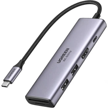 Док-станція USB3.1 Type-C --> HDMI 4K60Hz/USB 3.0х2/SD/TF/PD 100W 5-in-1 CM511 Ugreen