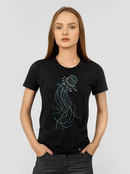 Футболка жіноча Dubhumans Jellyfish Knob Чорний 2XL (JK-TW-B-2XL)