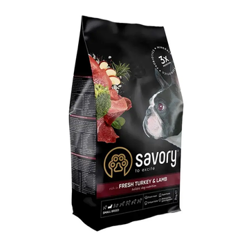 Сухой корм для собак Savory Small Breed Fresh 3 кг индейка и ягненок