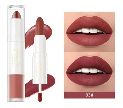 Губна помада 2-в-1 QiBEST No10 Lip Gloss and Lipstick водостійка матова