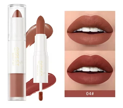 Губна помада 2-в-1 QiBEST No4 Lip Gloss and Lipstick водостійка матова