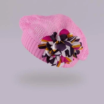 Детский берет для девочки ажурный tutu 02553 50-54 Розовый