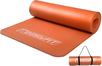 Коврик для йоги EasyFit NBR каучуковый каремат для фитнеса EF-1919-OR 10 мм Оранжевый (56003021)