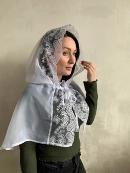 Палантин шаль 85 см біла 342