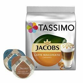 Кава в капсулах Jacobs by Tassimo Latte Macchiato Caramel (16 капсул = 8 порцій)