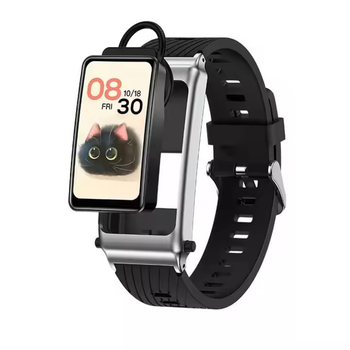 Фітнес браслет Smart Keepsake Maximum + Навушник Чистий звук 2 ремінці Прийом дзвінків Silver-Black