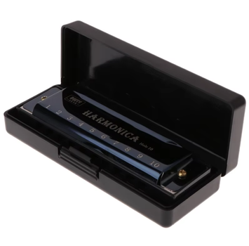 Губная гармошка Harmonica металлическая Черная