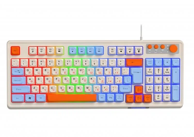 Клавіатура Maxxter KBG-3C01-UA, White, USB, 98 кнопок, LED підсвічування, 1.8 м