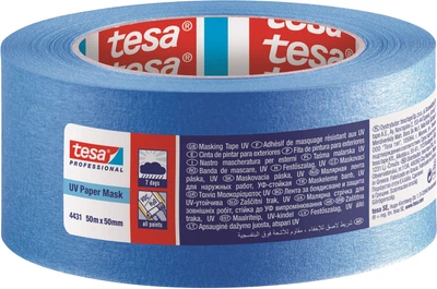 Taśma malarska Tesa odporna na UV 7 dni 50 m x 50 mm Niebieska (4042448560353)