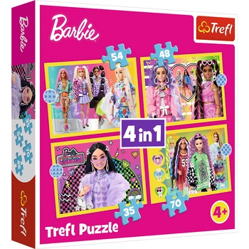 Пазлы 4в1 Веселый мир Барби Trefl